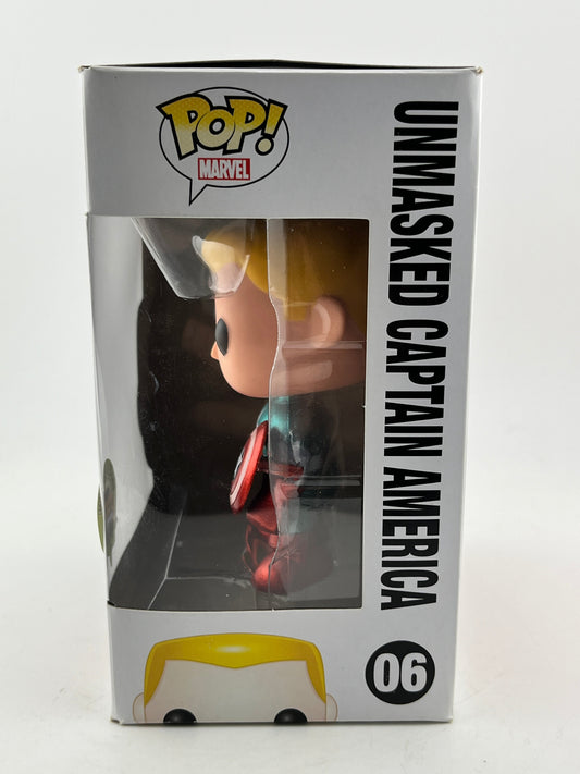 Funko POP! Marvel - Unmasked Captain America #06 - 2014 Exclusive FRENLY BRICKS - Open 7 Days