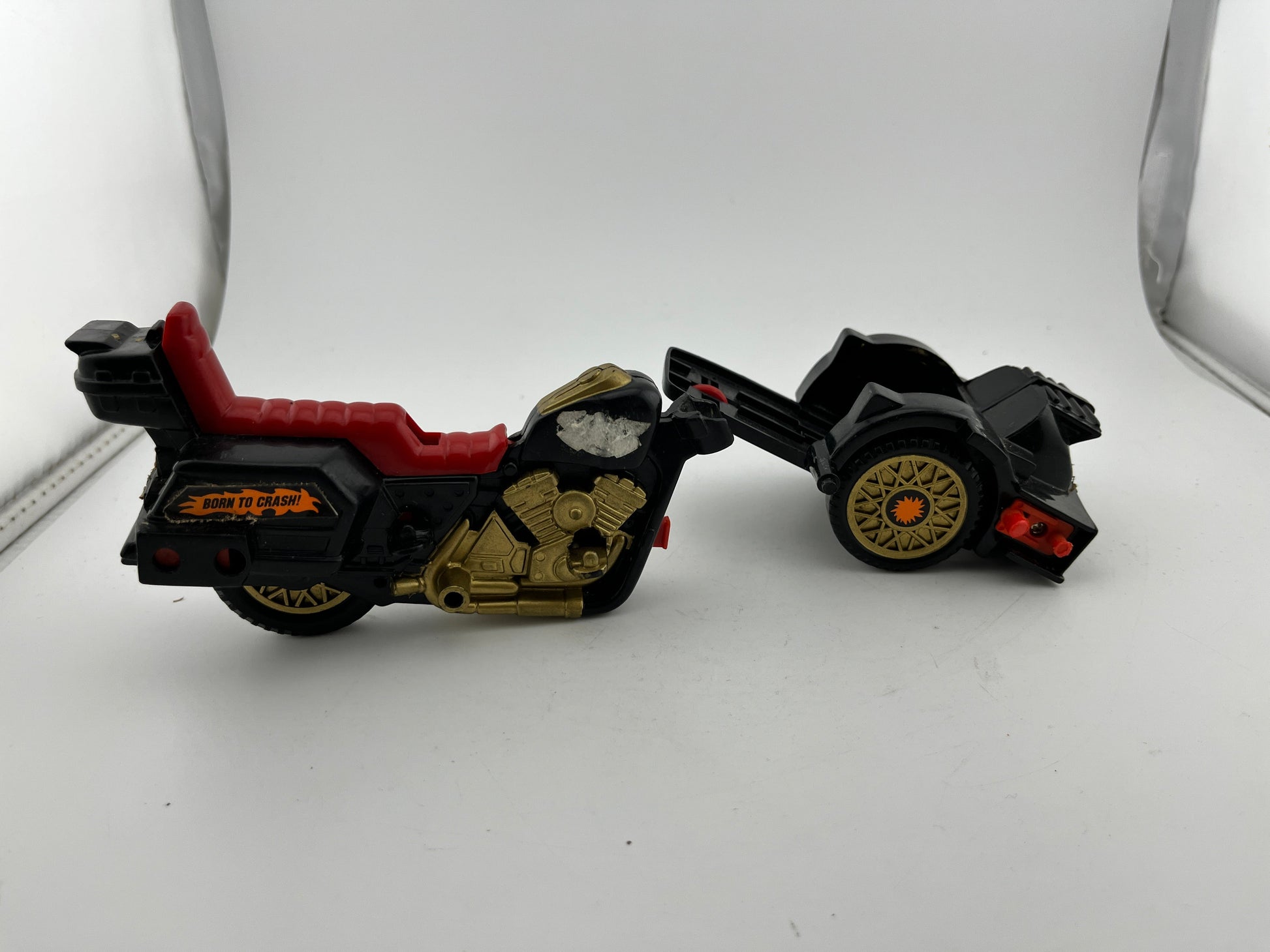 Parts For Tyco Crash Dummies Black Motorcycle Chopper Bike - 1991 FRENLY BRICKS - Open 7 Days