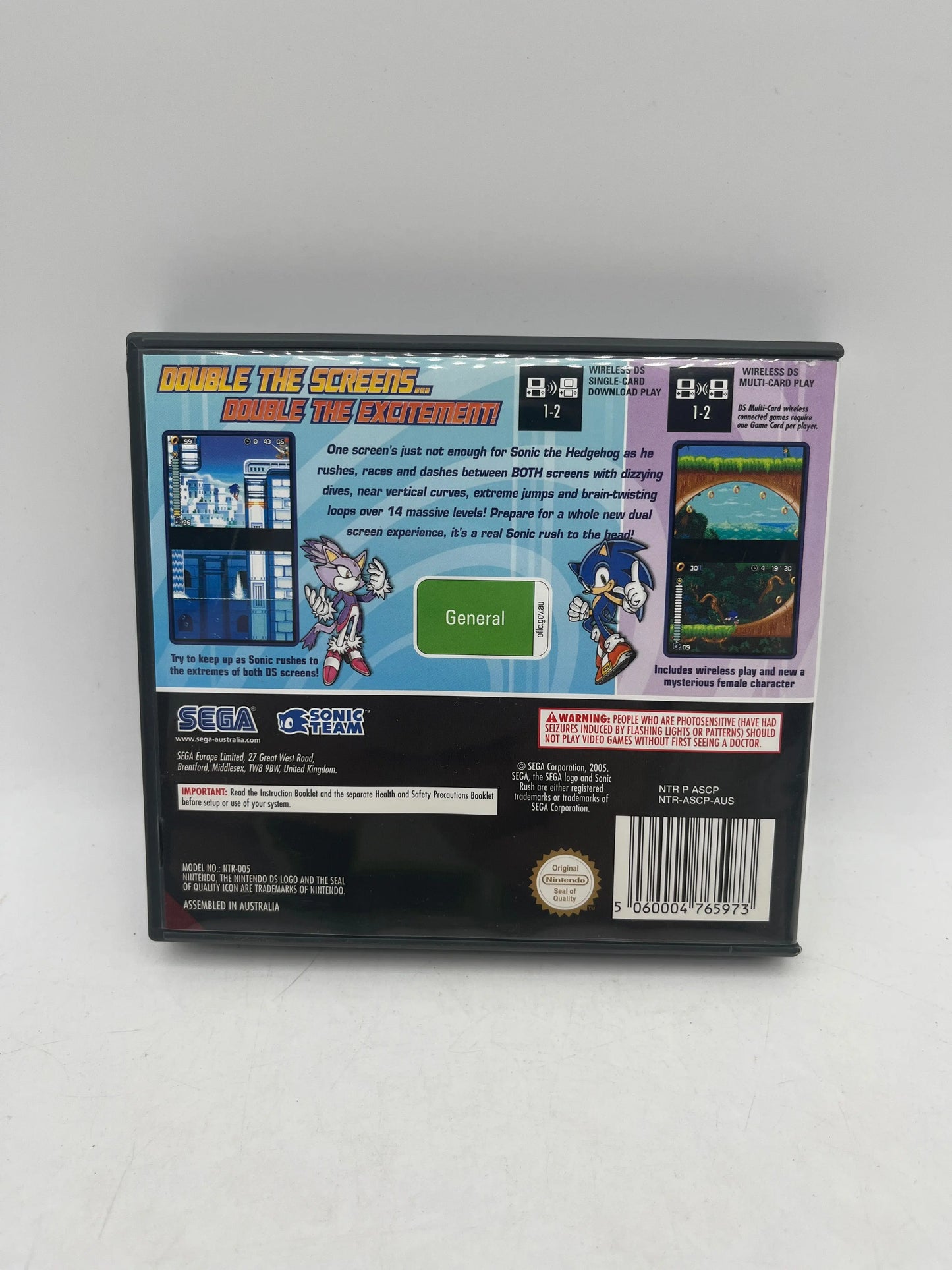 Sonic Rush Nintendo DS Game PAL Complete With Manual FRENLY BRICKS - Open 7 Days