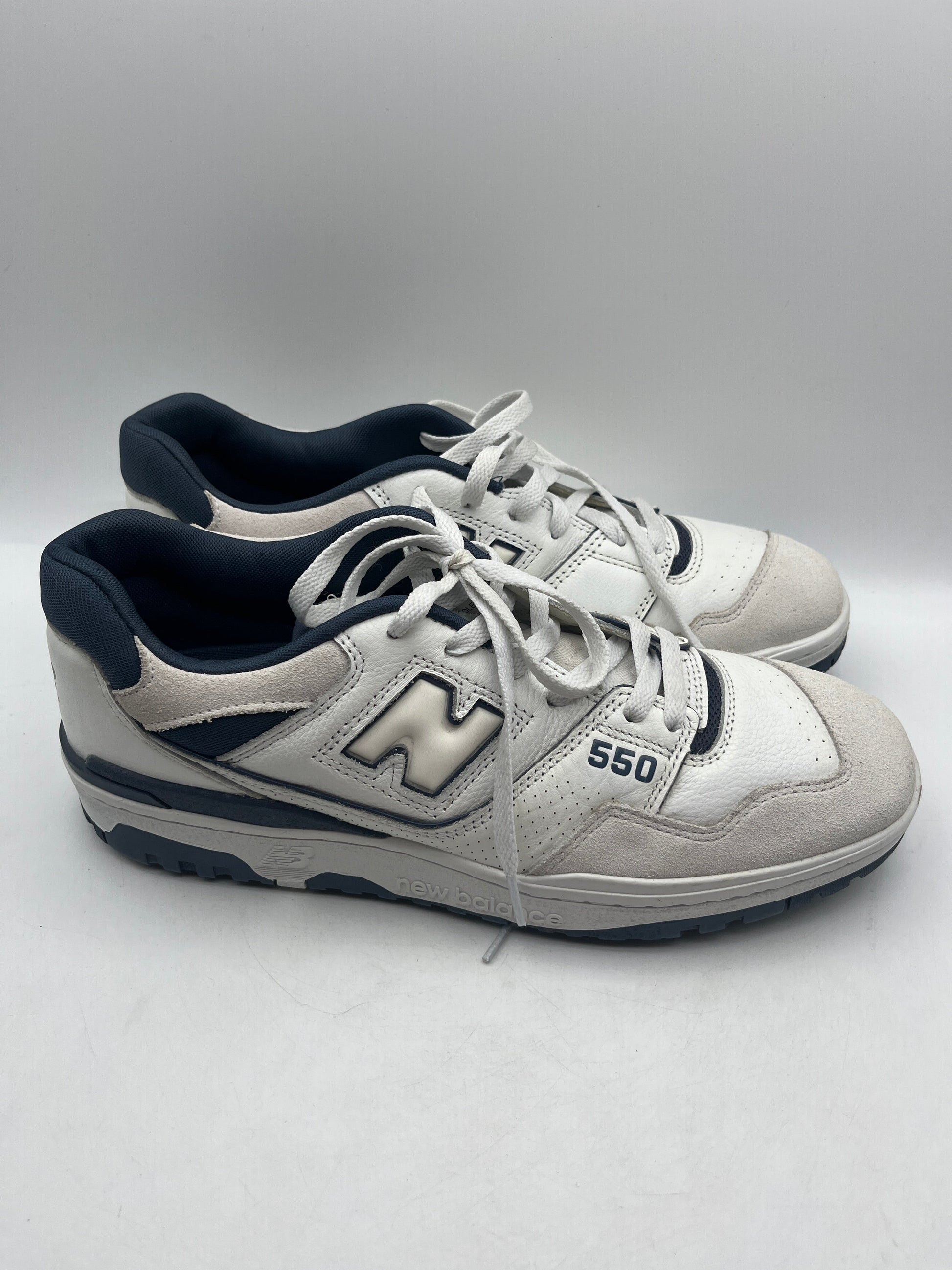 New Balance 550 White Navy Sneakers – Size US 12 USED FRENLY BRICKS - Open 7 Days