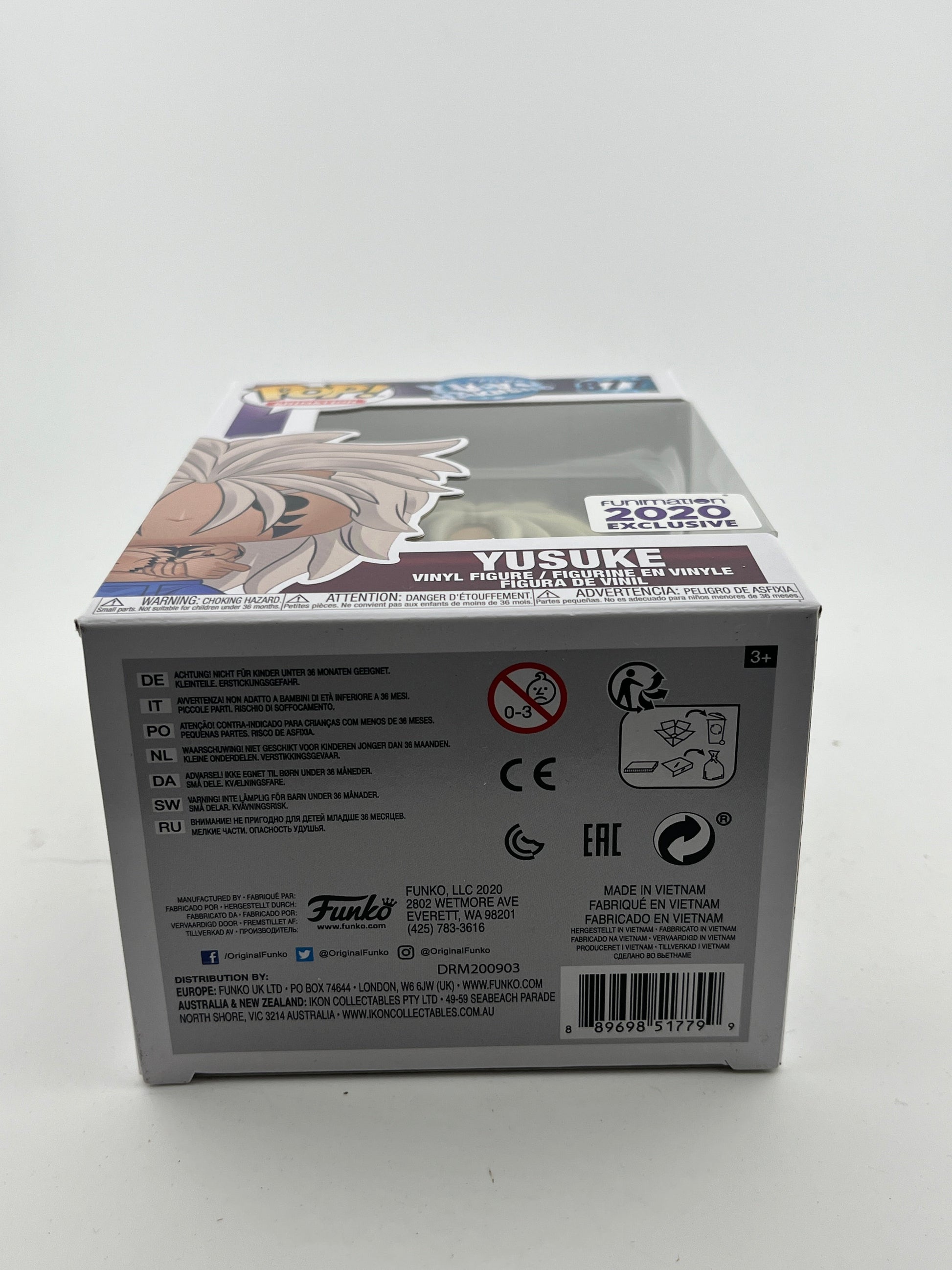 Funko POP! Animation Yu Yu Hakusho - Yusuke #877 - Funimation 2020 Exclusive FRENLY BRICKS - Open 7 Days