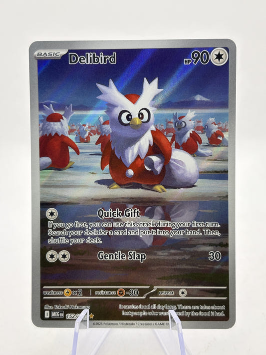 Delibird 152/132 Illustration Rare Mega Evolution Pokémon TCG (NM) — front