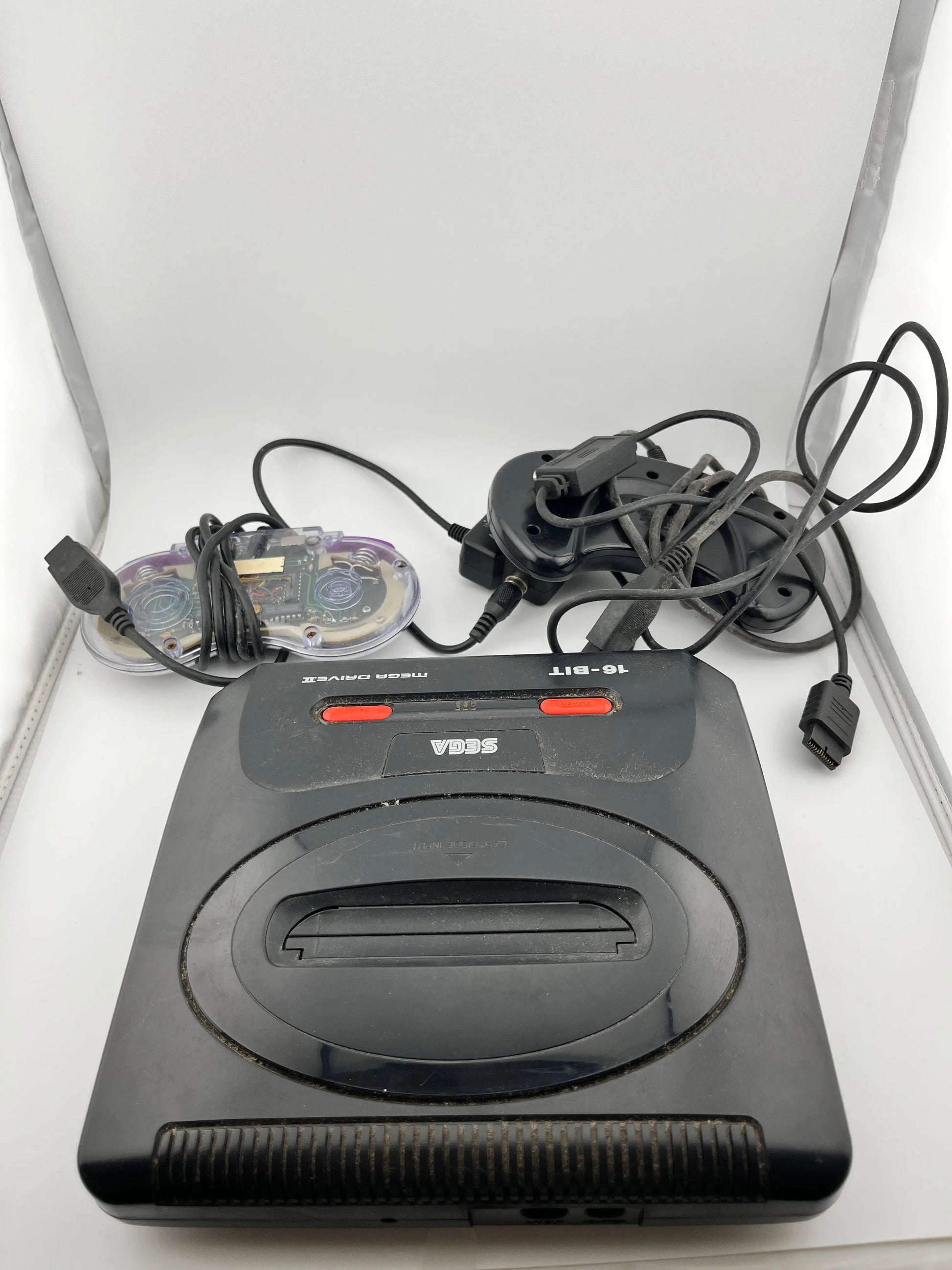 Sega Mega Drive 2 Black Console - 2x Controllers + Bag - Untested FRENLY BRICKS - Open 7 Days