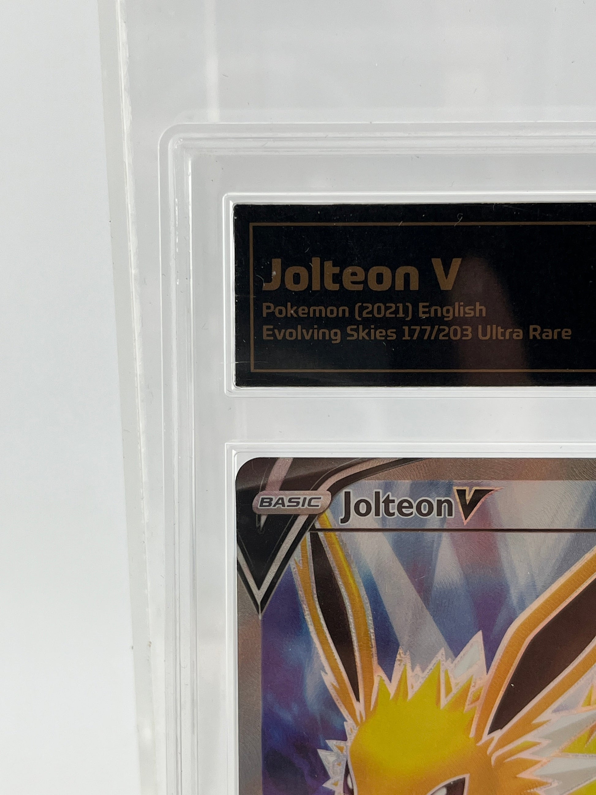Jolteon V 177/203 GradedTCG 10 Gem Mint - English Evolving Skies FRENLY BRICKS - Open 7 Days