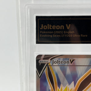 Jolteon V 177/203 GradedTCG 10 Gem Mint - English Evolving Skies FRENLY BRICKS - Open 7 Days