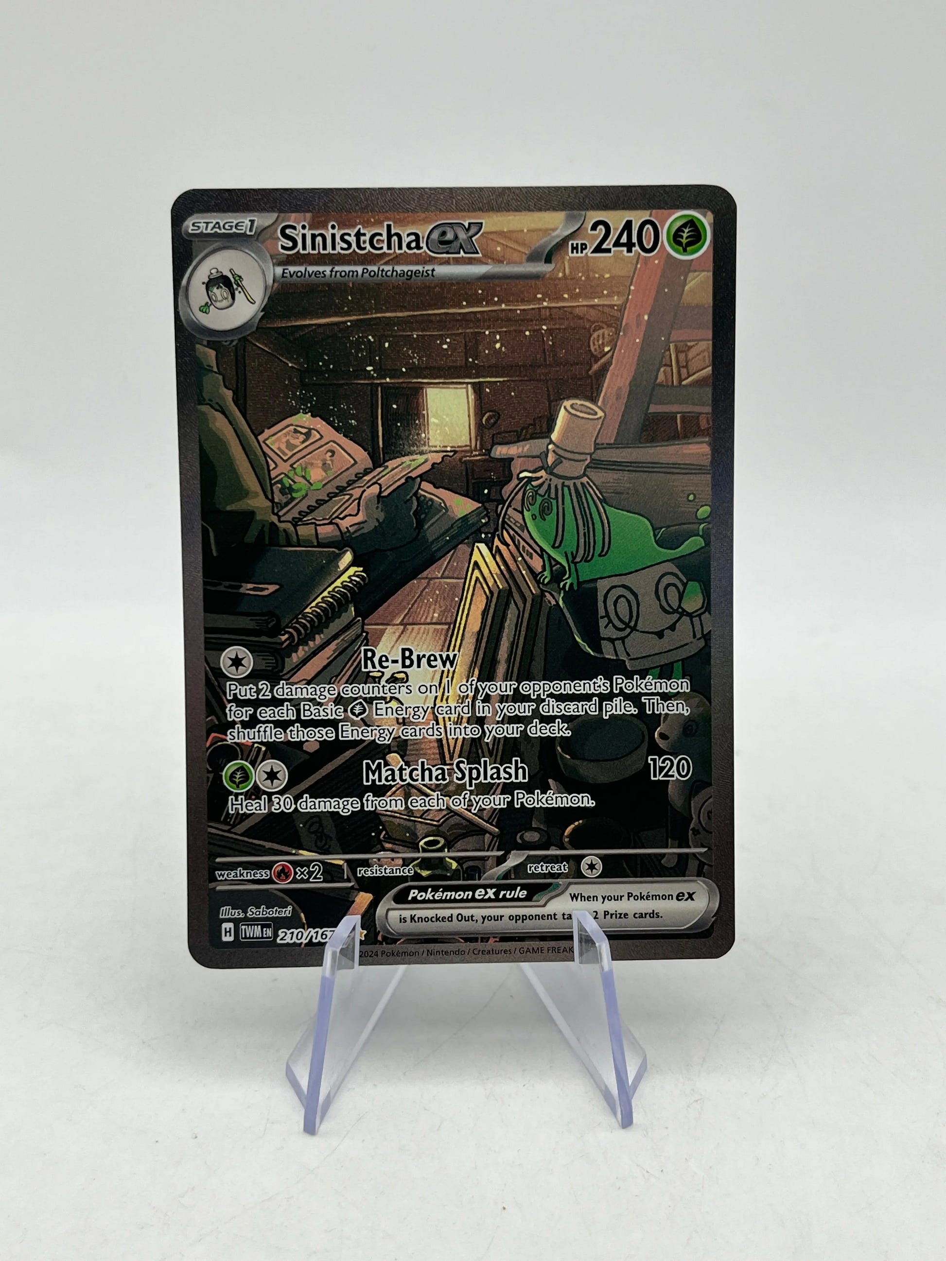 Pokémon TCG Sinistcha EX 210/167 Twilight Masquerade Special Illustration FRENLY BRICKS - Open 7 Days image 1