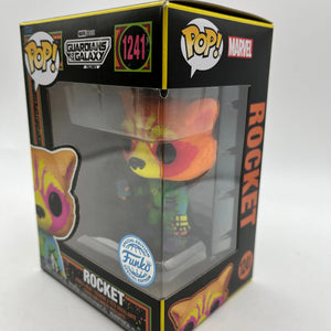 Funko POP! Marvel Guardians Of The Galaxy Vol. 3 Rocket #1241 - Special Black Light Edition FRENLY BRICKS - Open 7 Days