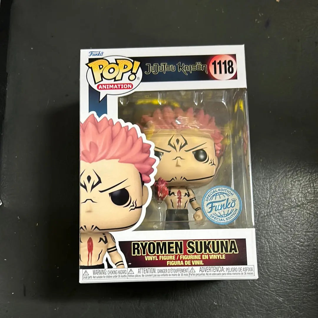 FUNKO POP VINYL JUJUTSU KAISEN RYOMEN SUKUNA WITH HEART #1118 FRENLY BRICKS - Open 7 Days