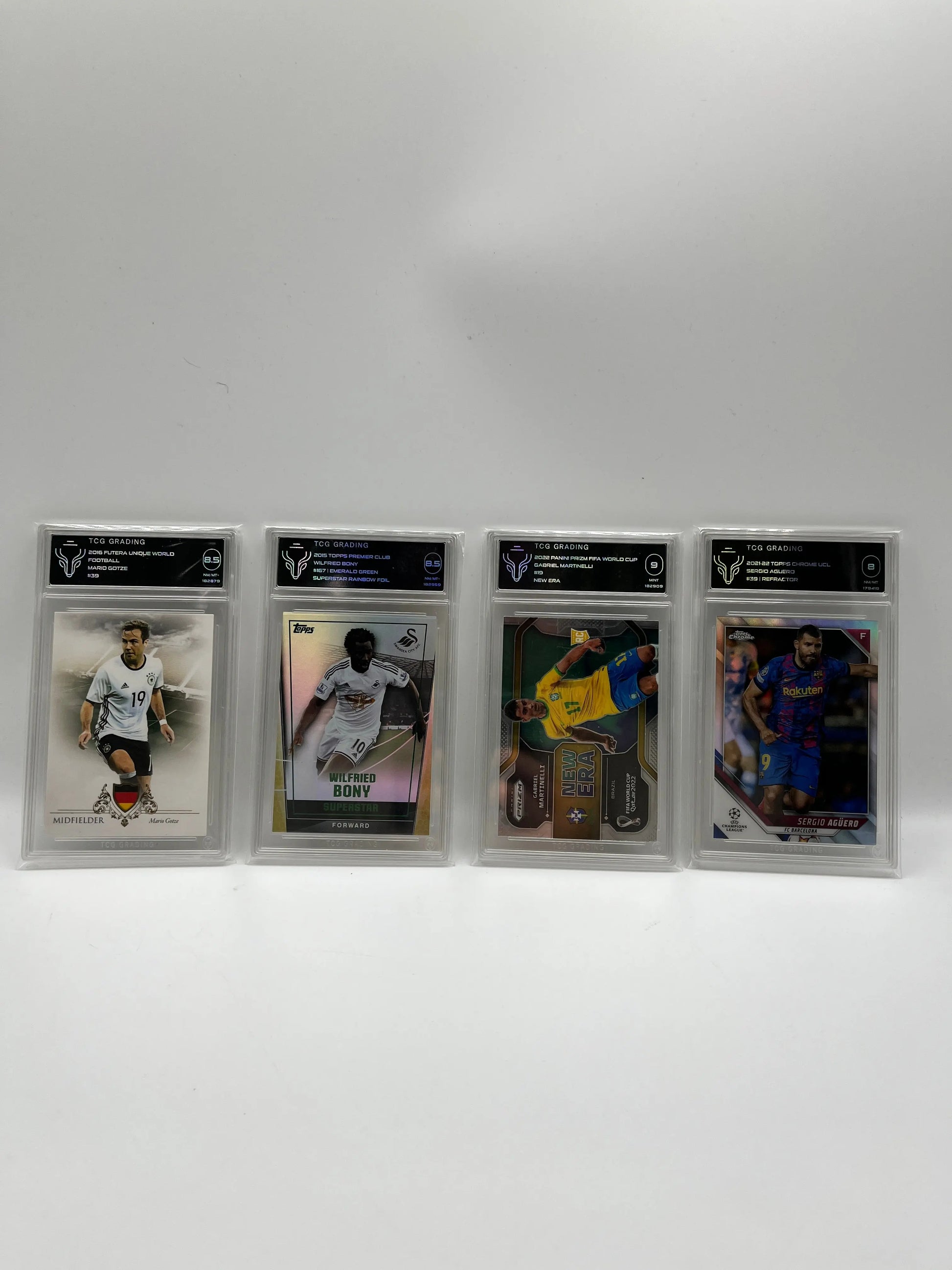 Graded Soccer Cards Lot x4 - Aguero, Gotze, Martinelli FRENLY BRICKS - Open 7 Days
