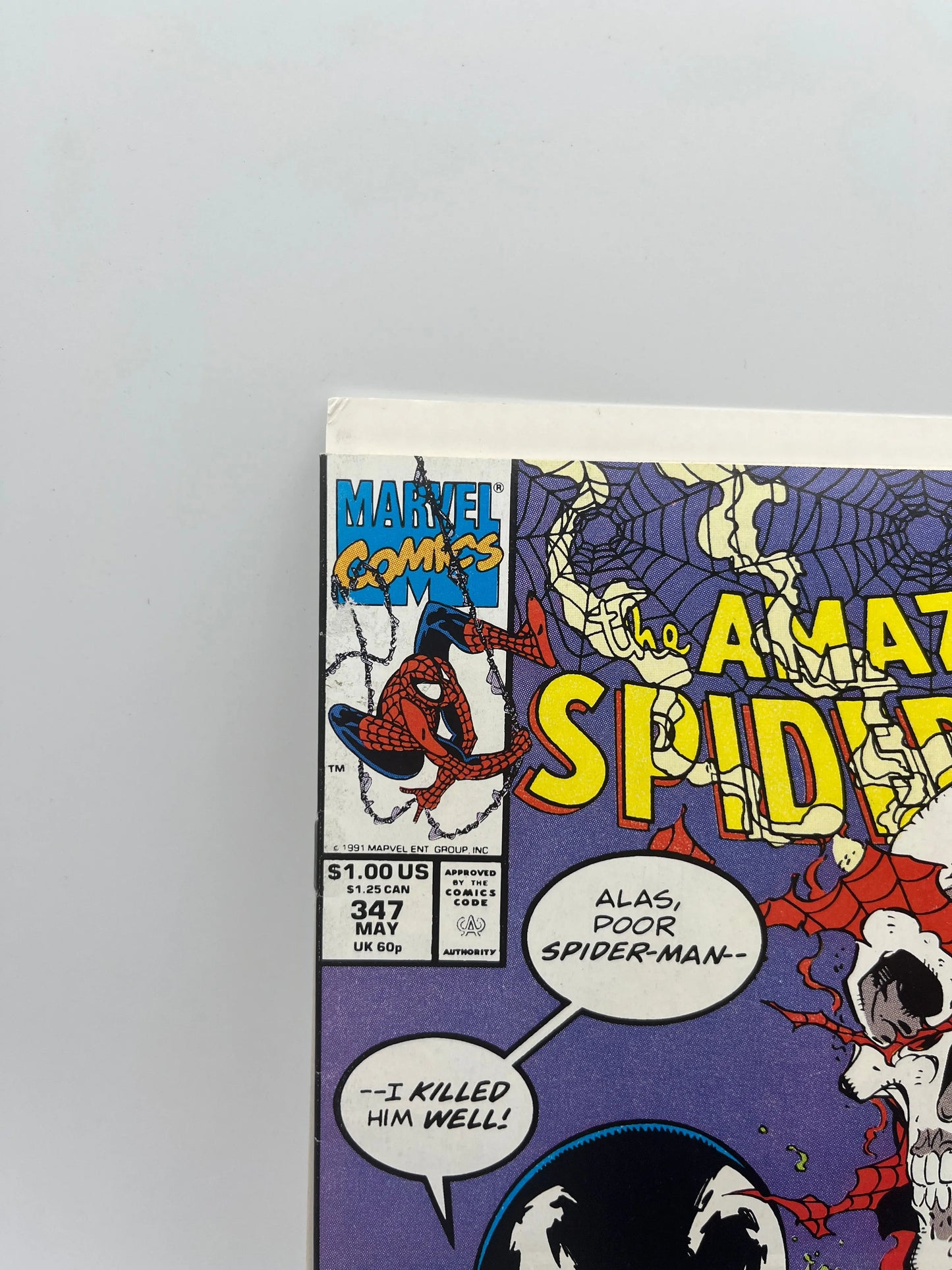 1991 THE AMAZING SPIDER-MAN Marvel Comic #347 Venom Cover FRENLY BRICKS - Open 7 Days