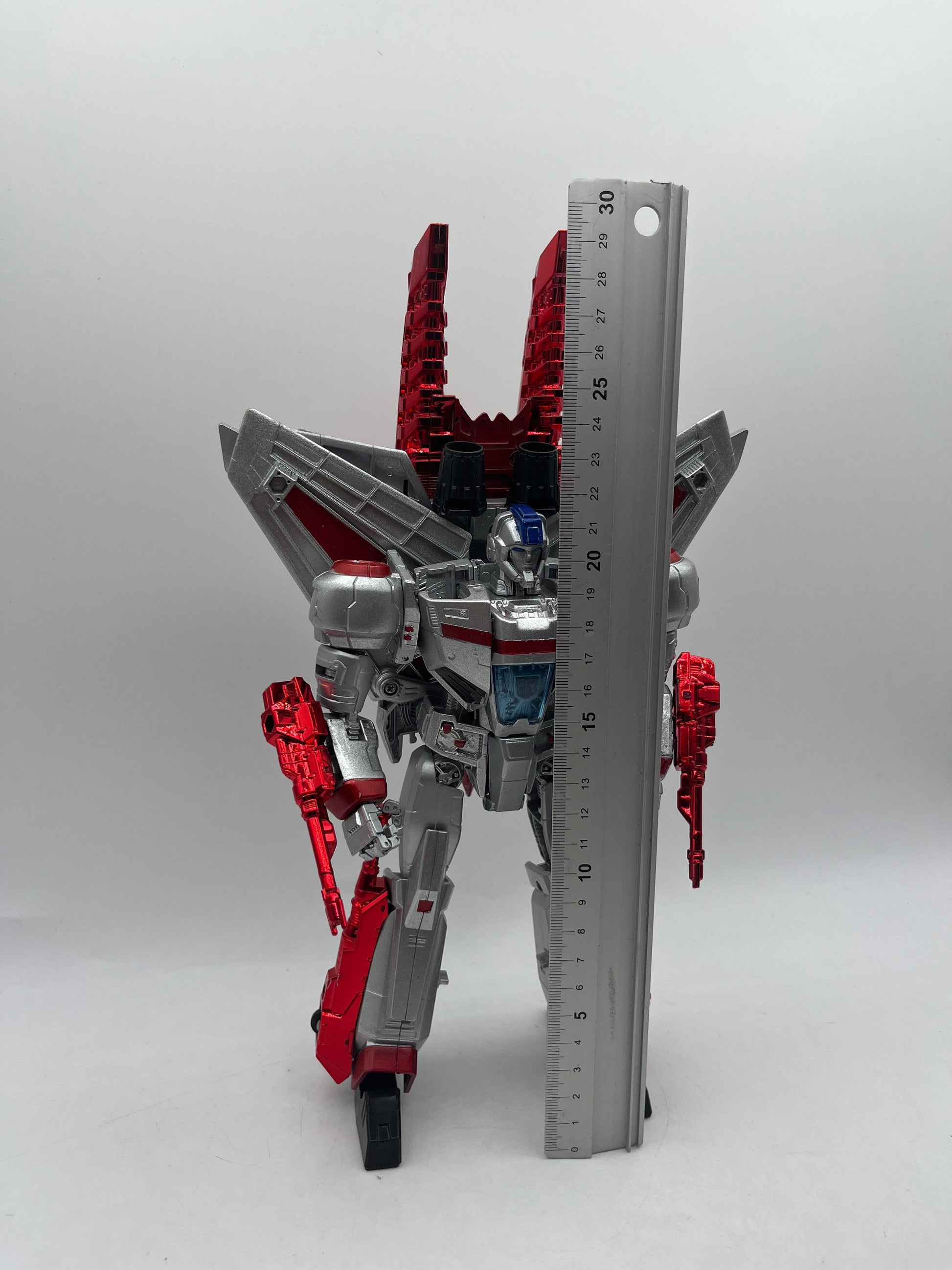 Transformers Generations Leader Class Jetfire Custom Painted Silver & Red Chrome FRENLY BRICKS - Open 7 Days