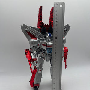 Transformers Generations Leader Class Jetfire Custom Painted Silver & Red Chrome FRENLY BRICKS - Open 7 Days