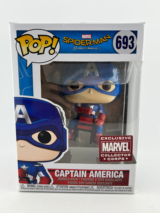 Funko POP! Marvel Spider-Man Homecoming - Captain America #693 - Exclusive FRENLY BRICKS - Open 7 Days