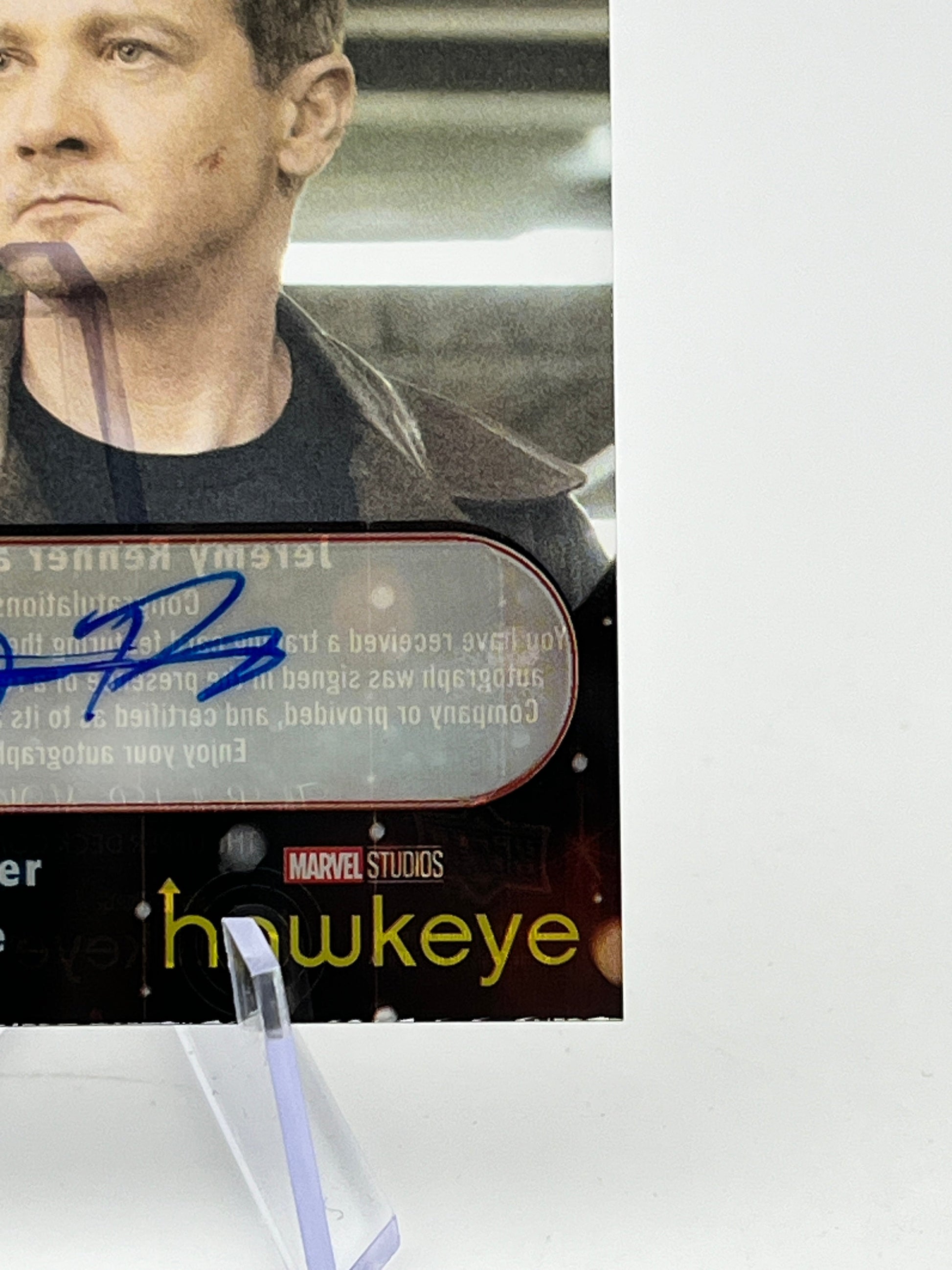 Upper Deck Marvel Studios Hawkeye - Jubilant Signatures /25 Jeremy Renner as Hawkeye Auto FRENLY BRICKS - Open 7 Days