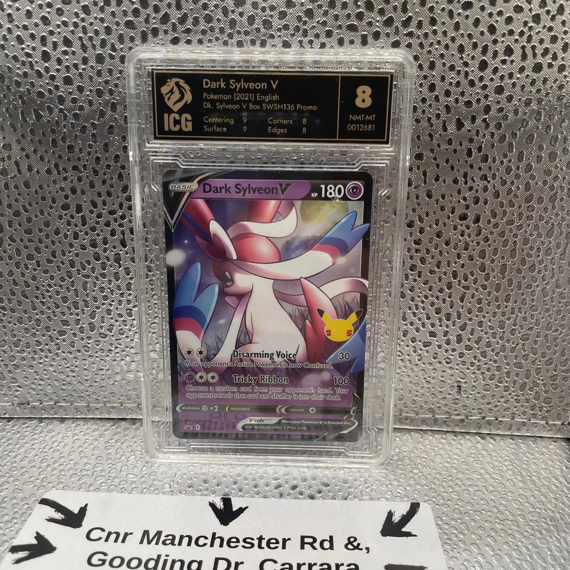 Dark Sylveon V Pokemon 2021 English SWSH136 Celebrations Graded ICG 8 FRENLY BRICKS - Open 7 Days