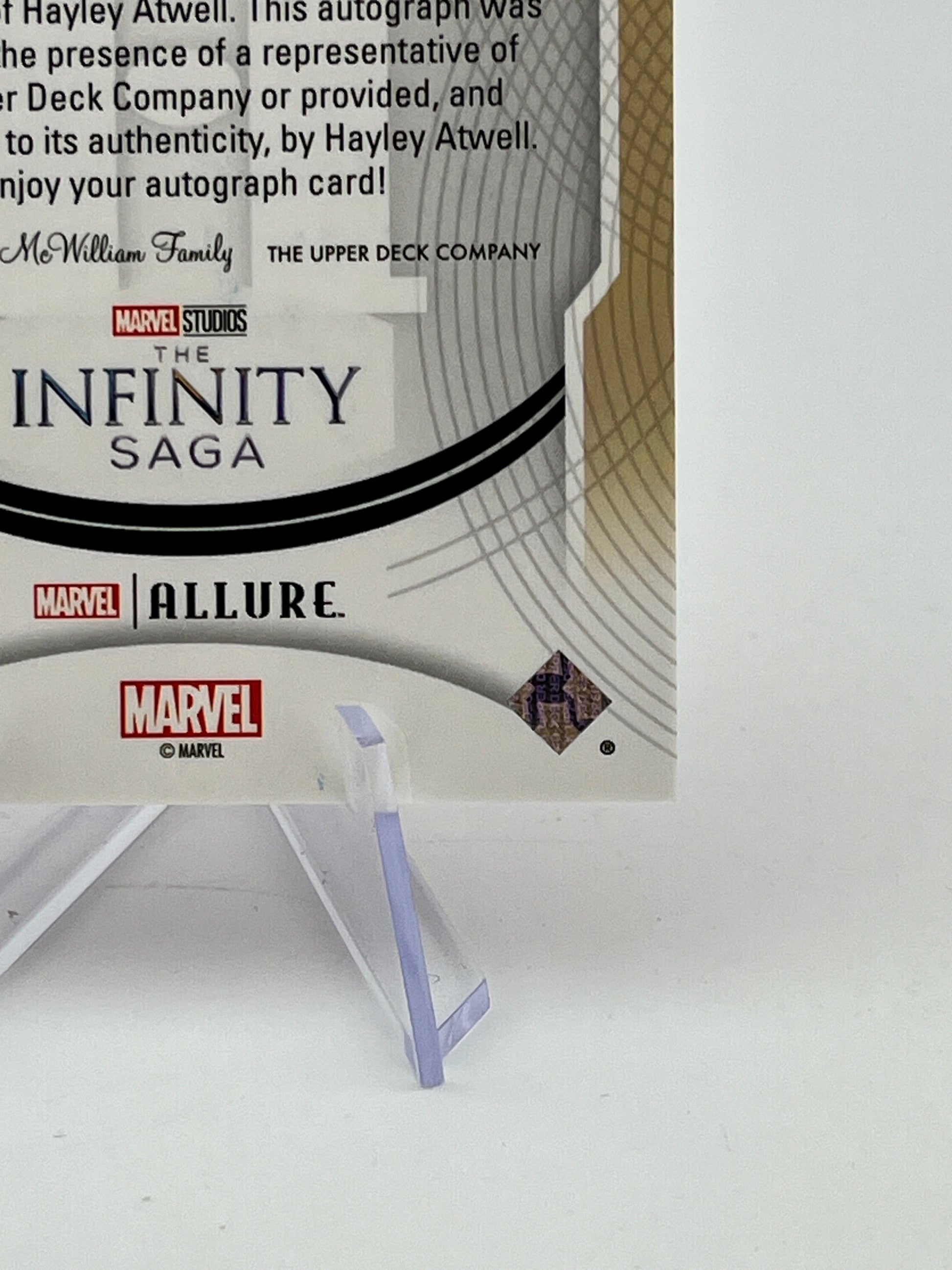 Upper Deck Marvel Infinity Saga - Allure Red Auto Hayley Atwell as Peggy Carter FRENLY BRICKS - Open 7 Days