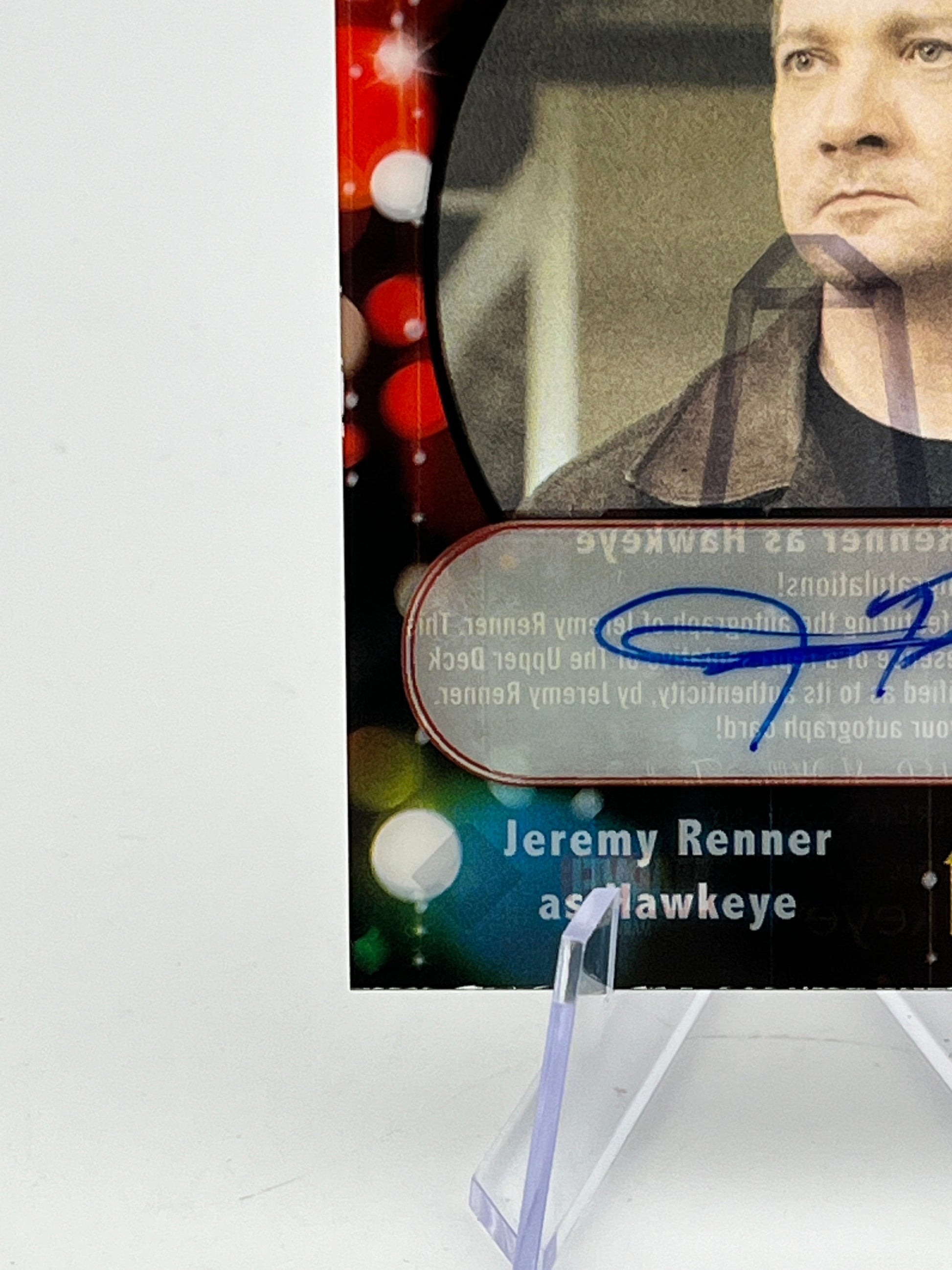 Upper Deck Marvel Studios Hawkeye - Jubilant Signatures /25 Jeremy Renner as Hawkeye Auto FRENLY BRICKS - Open 7 Days