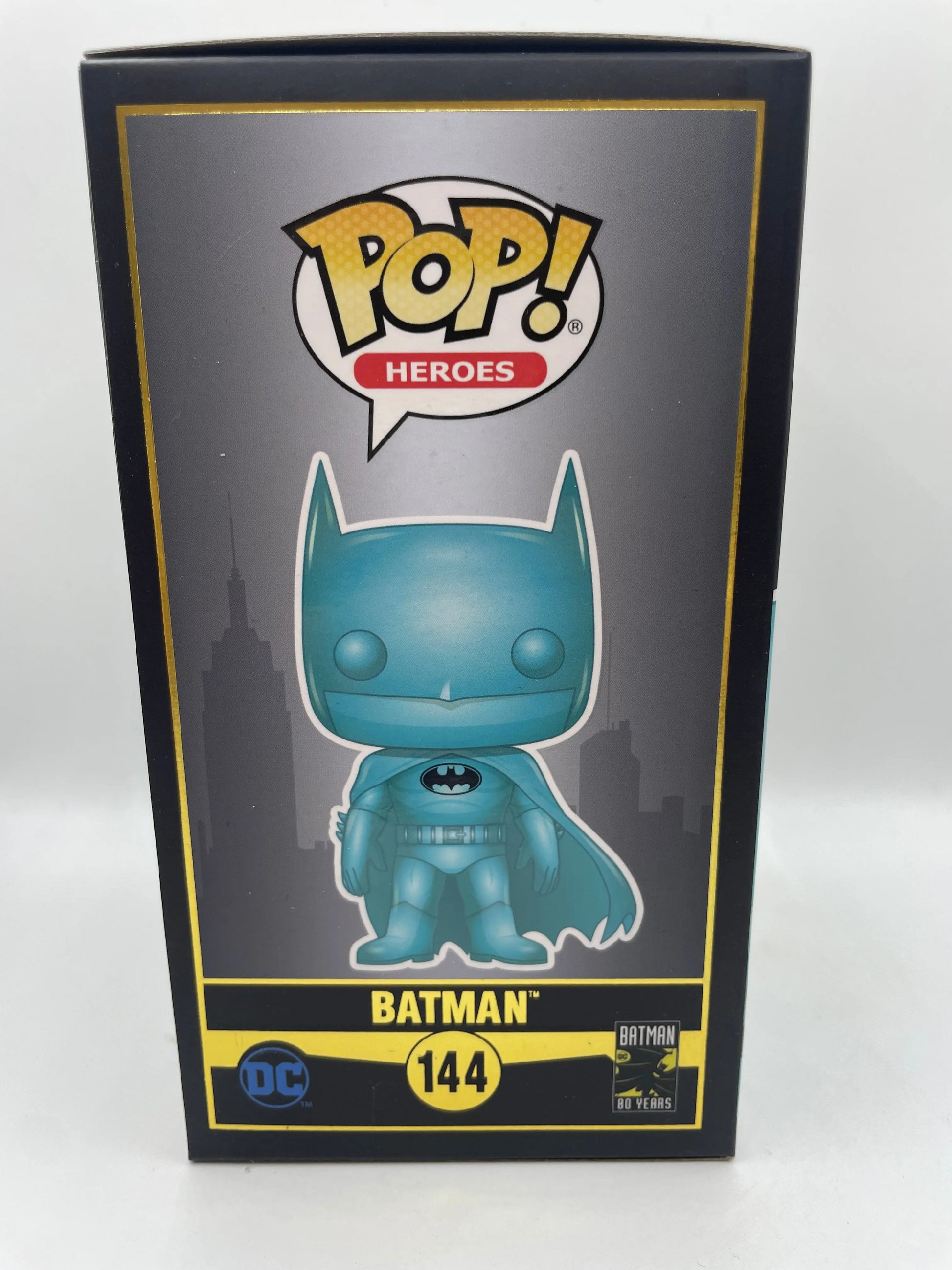 Funko POP! DC Comics - #144 Batman Teal Chrome Figure 80 Years SDCC Exclusive - New FRENLY BRICKS - Open 7 Days