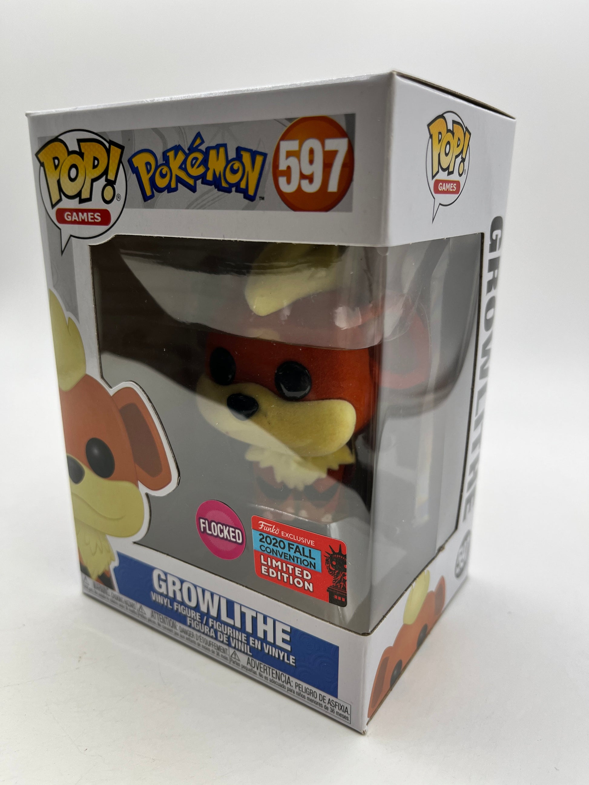 Funko POP! Games Pokémon - Growlithe #597 - Flocked Limited Edition FRENLY BRICKS - Open 7 Days