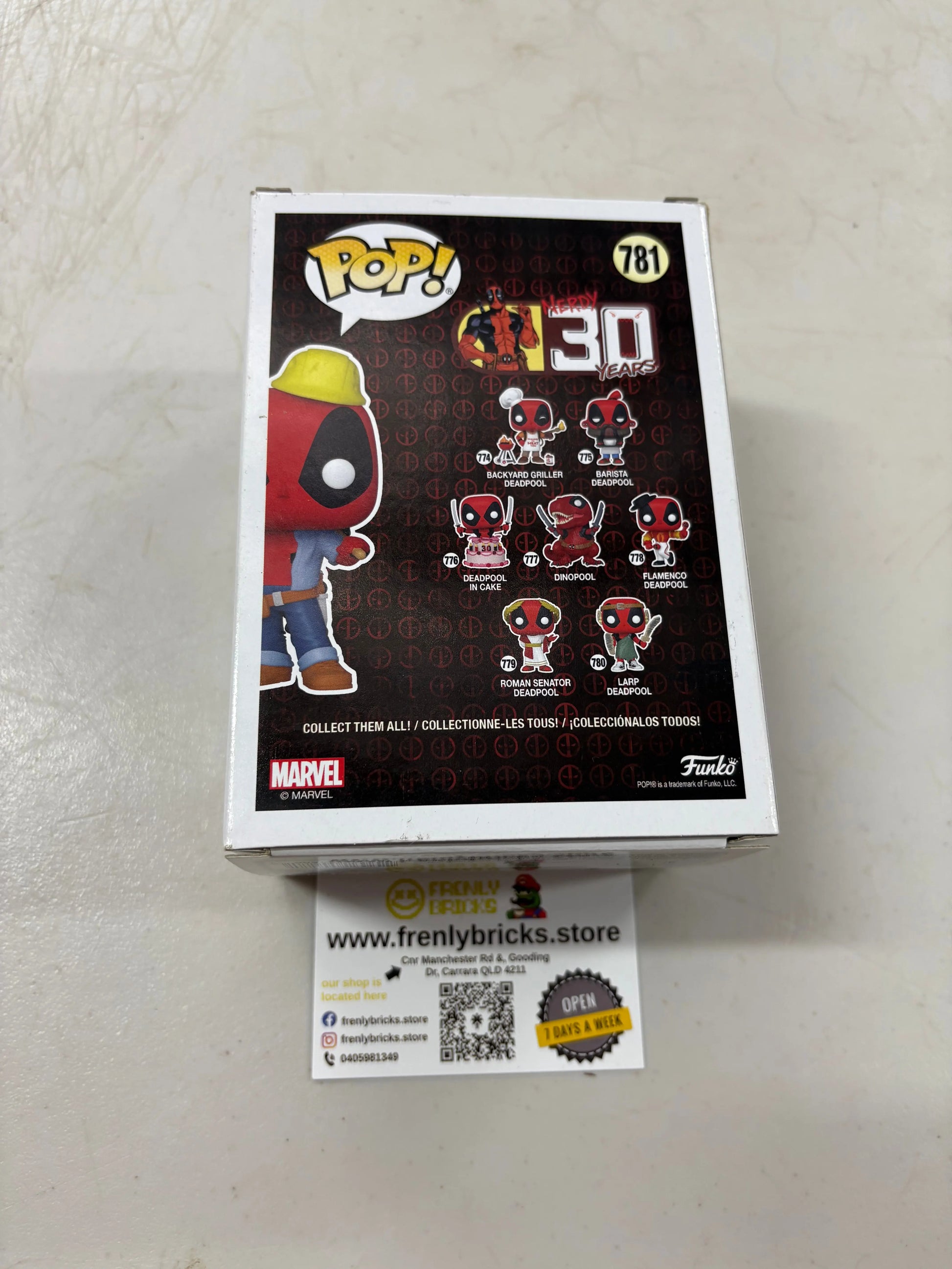 Funko Pop Vinyl #781 DeadPool Marvel FRENLY BRICKS - Open 7 Days
