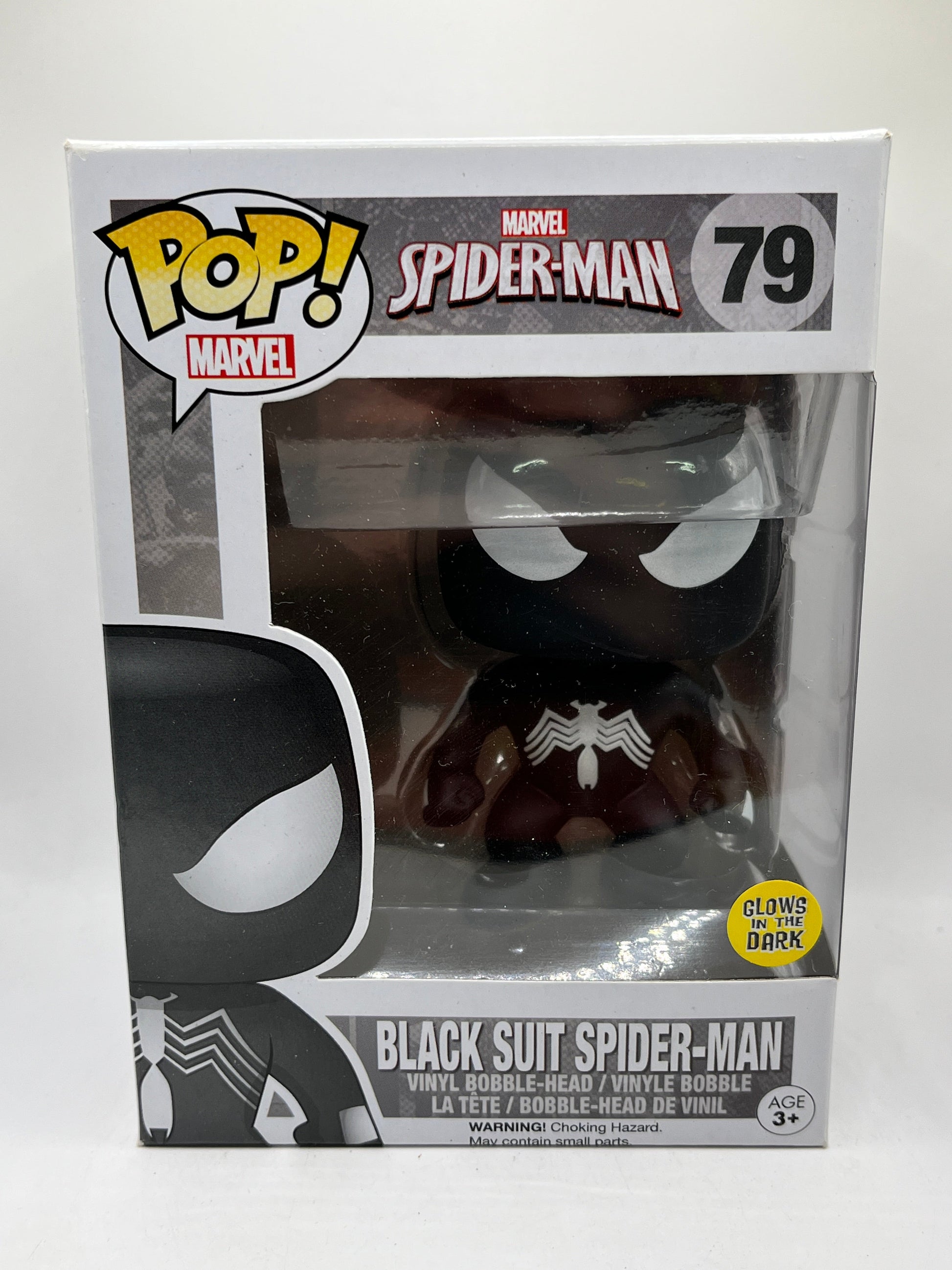 Funko POP! Marvel Spider-Man - Black Suit Spider-man #79 - Glow Vinyl Collectable FRENLY BRICKS - Open 7 Days