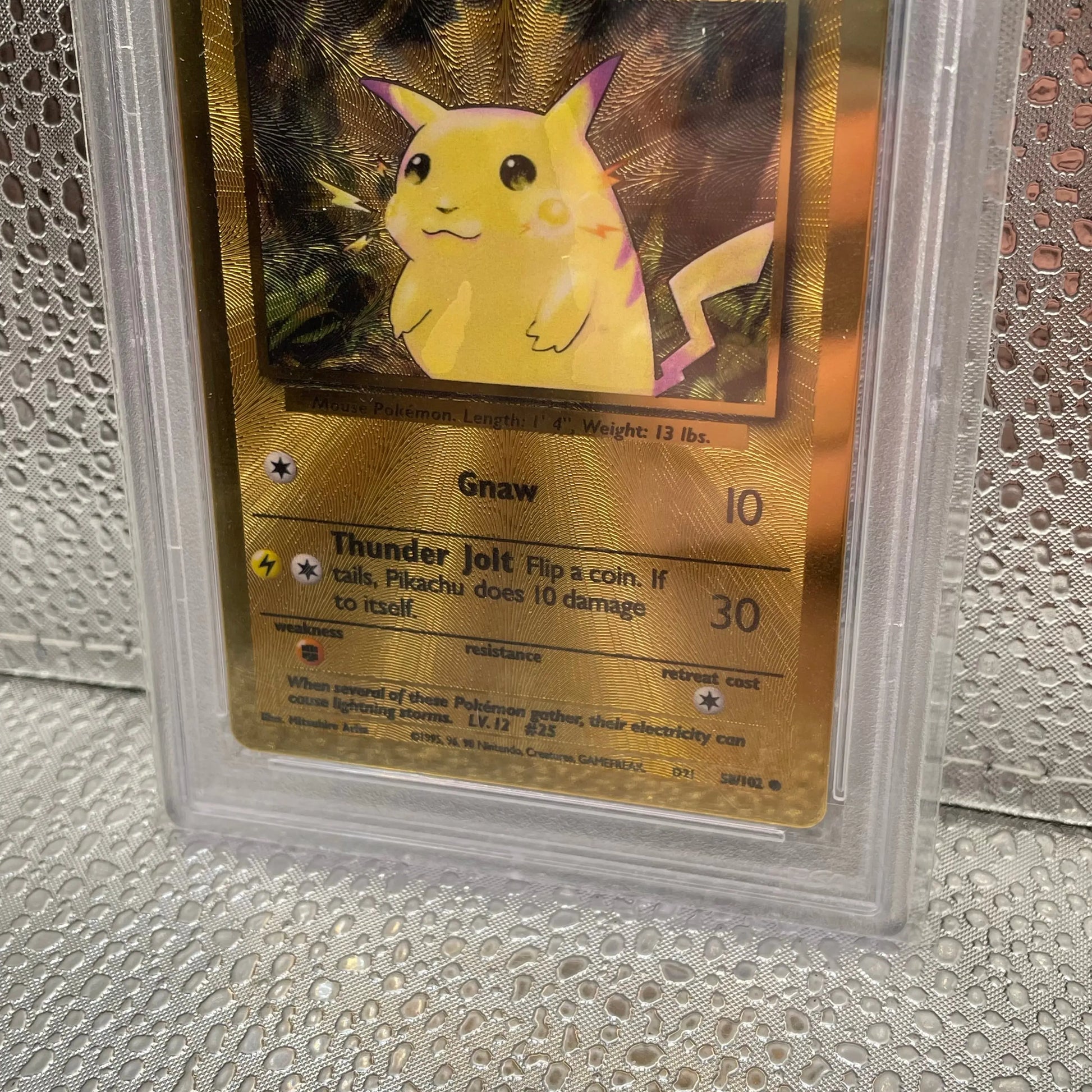 Gold Pikachu #58 Metal Celebrations UPC Promo Pokemon Card PSA8 25th Anniversary FRENLY BRICKS - Open 7 Days