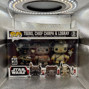 Star Wars Funko Pop Vinyl Figures Ewoks 3 Pack - Teebo, Chief Chirpa & Logray FRENLY BRICKS - Open 7 Days