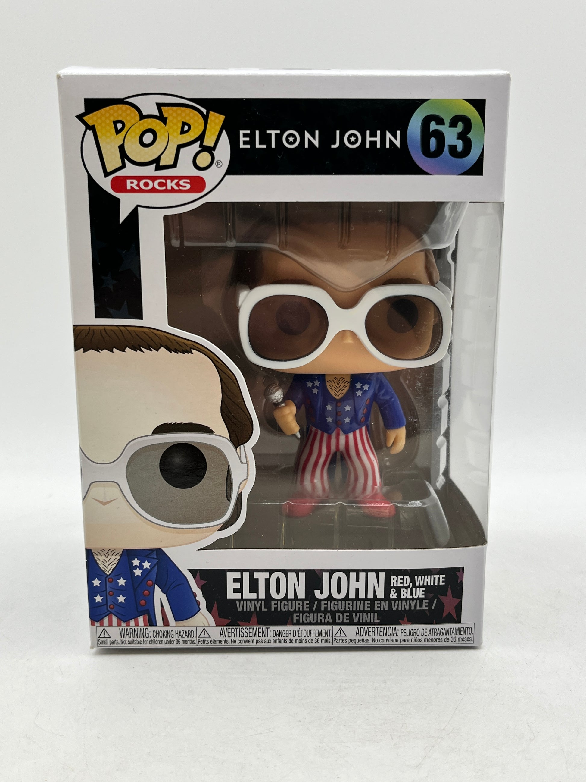 Funko POP! Rocks - Elton John - Elton John Red, White & Blue #63 - Vinyl Collectable