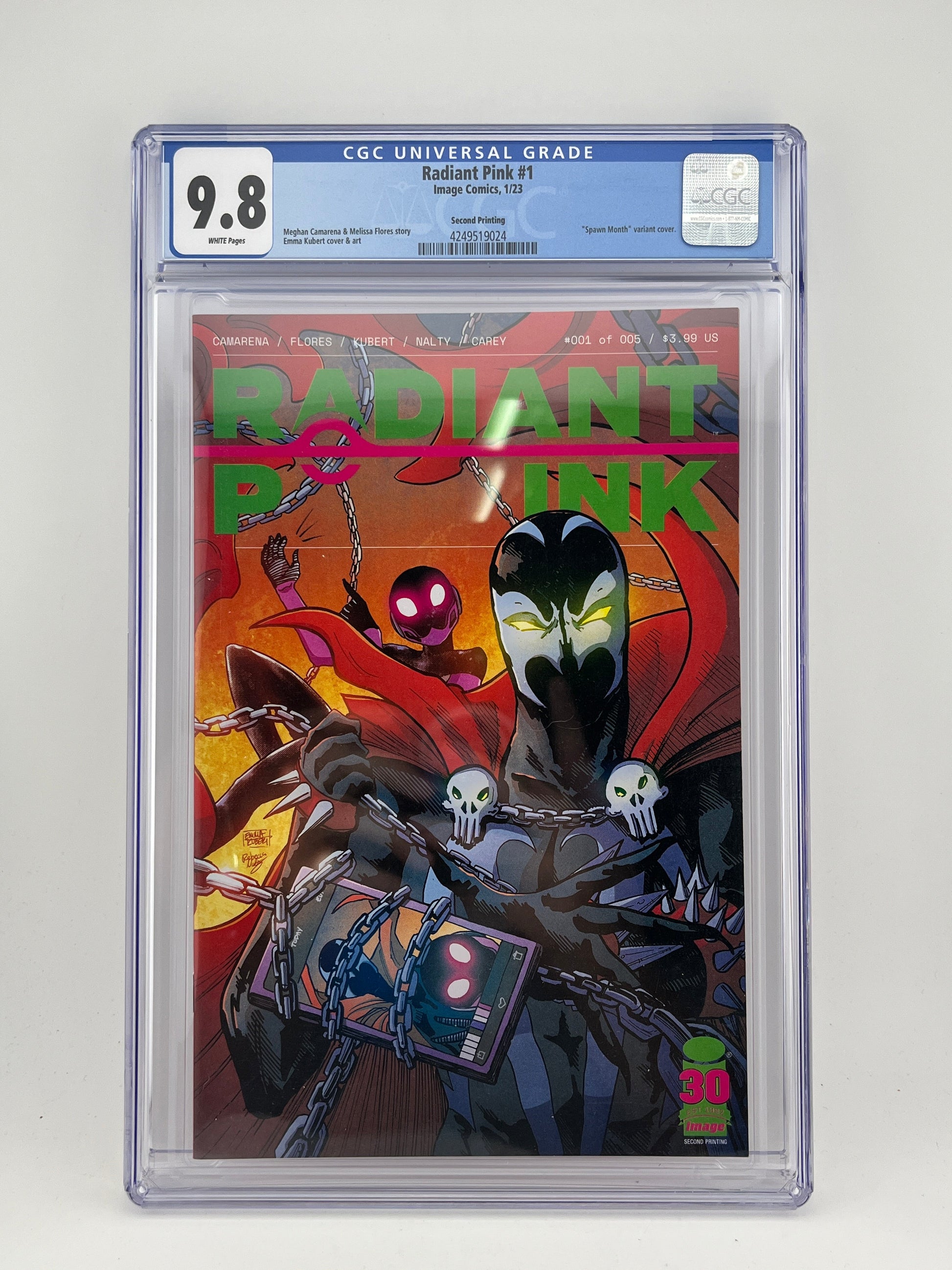 Radiant Pink #1 Spawn - Month Variant Emma Kubert - CGC Grade 9.8 FRENLY BRICKS - Open 7 Days
