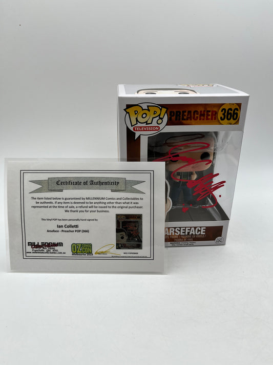 Funko POP! Television Preacher Arseface #366 - Autographed With COA *See Images* FRENLY BRICKS - Open 7 Days