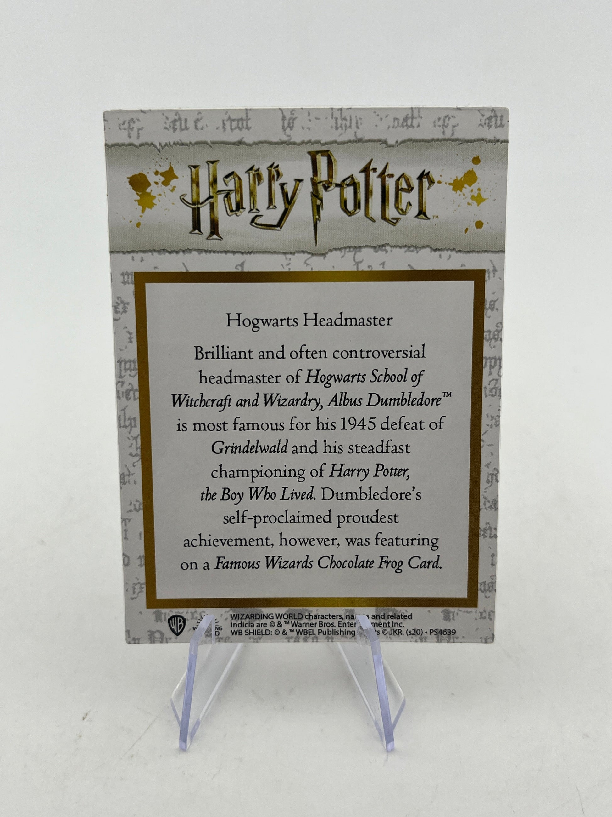 Albus Dumbledore Lenticular3D Wizard Collectible ChocolateFrog Card Harry Potter FRENLY BRICKS - Open 7 Days