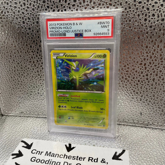 2013 Pokémon Black and White Virizion Holo Promo PSA 9 #BW70 FRENLY BRICKS - Open 7 Days