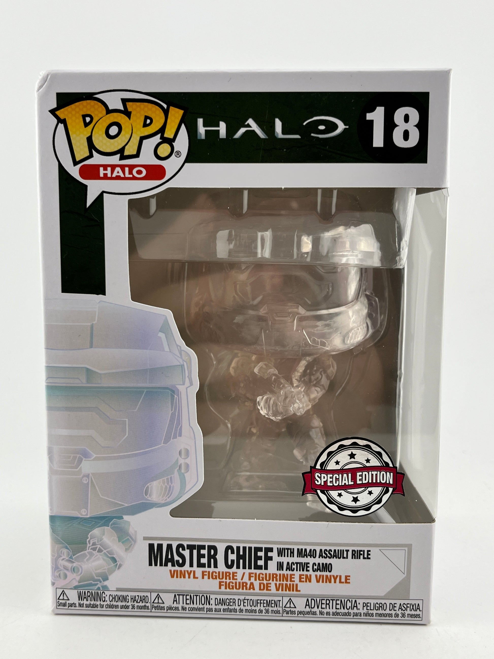Funko POP! Games Halo - Master Chief With MA40 Assault Riffle In Active Camo #18 - Special Edition FRENLY BRICKS - Open 7 Days