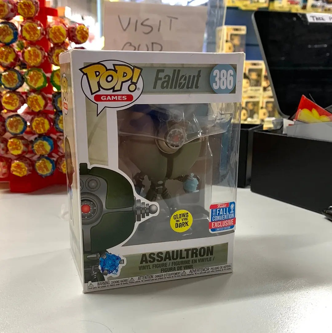 Fallout Assaultron Glow Figure Funko Pop Vinyl (Box Imperfect) Games #386 FRENLY BRICKS - Open 7 Days