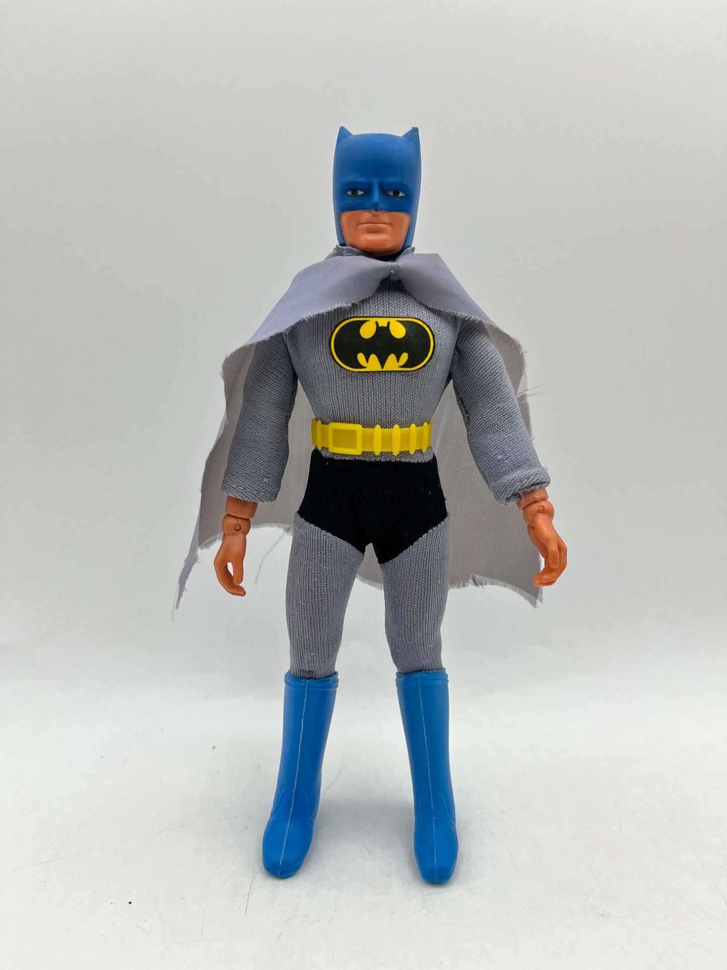 VTG 1972 1974 DC Comic 8.5” Mego Batman Figure Blue Boots Jumpsuit Sticker - No Gloves FRENLY BRICKS - Open 7 Days