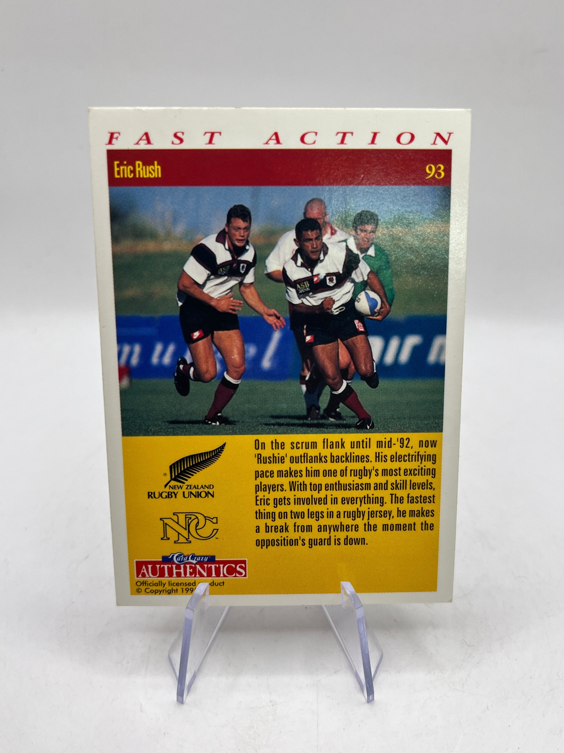Fast Action Eric Rush Autograph - Rugby Superstars NZ Rugby Union #93 FRENLY BRICKS - Open 7 Days
