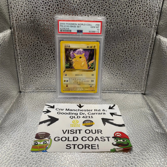 2000 Pikachu Base Set Yellow Cheeks Korean PSA 10 GEM MT Pokémon World Coll FRENLY BRICKS - Open 7 Days