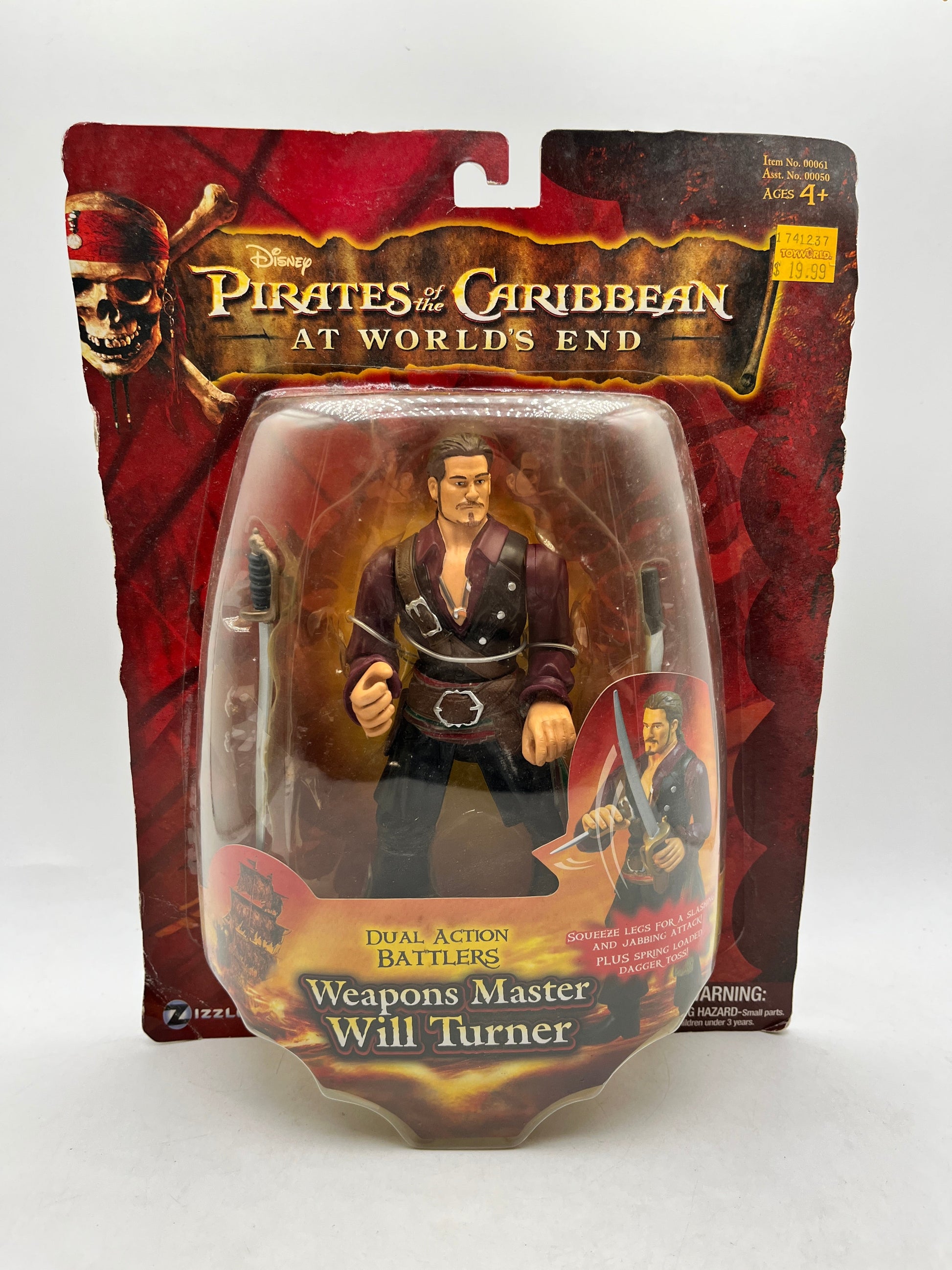Zizzle - Disney Pirates of the Caribbean Will Turner Action Figure At Wrold's End - Sealed FRENLY BRICKS - Open 7 Days