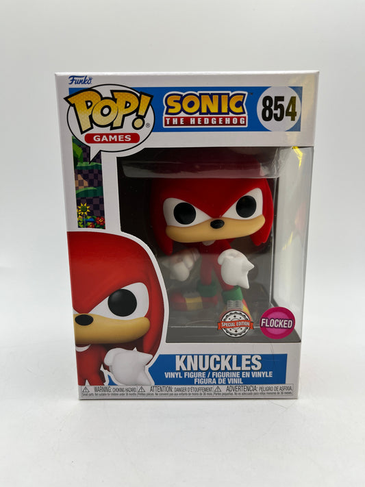 Funko POP! Games Sonic The Hedgehog - Knuckles #854 - Flocked Special Edition FRENLY BRICKS - Open 7 Days
