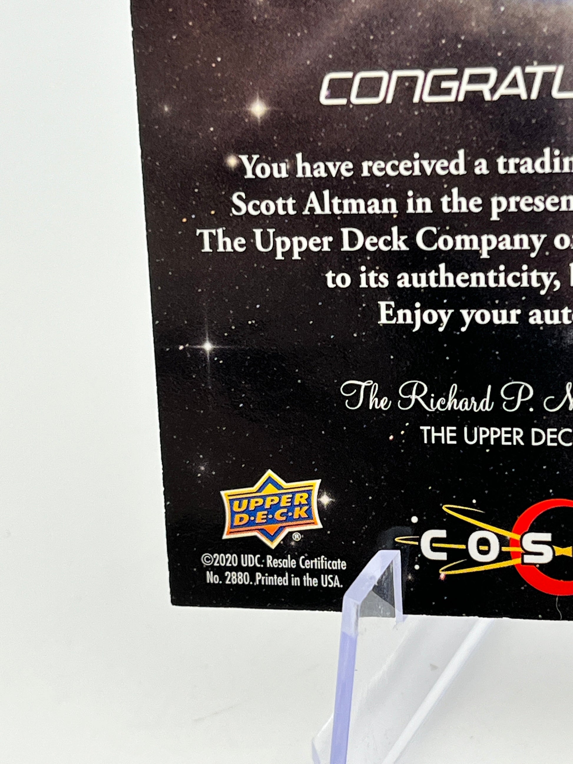 2022 Upper Deck Cosmic Astronautic All-Stars - Scott Altman #AAS-AL Auto FRENLY BRICKS - Open 7 Days