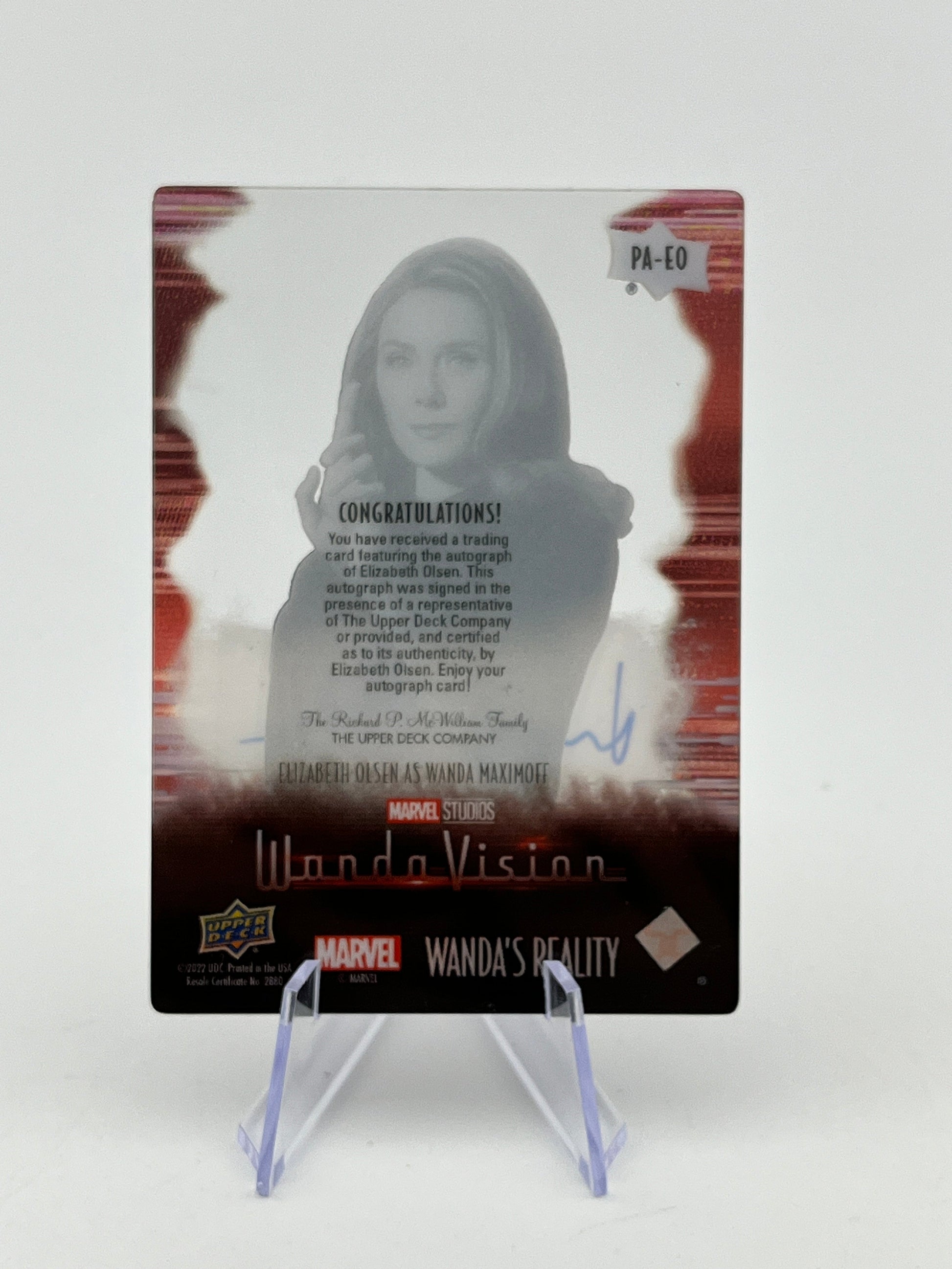 Upper Deck Marvel Wandavision - Elizabeth Olsen As Wanda Auto 17/25 Wanda's Reality FRENLY BRICKS - Open 7 Days