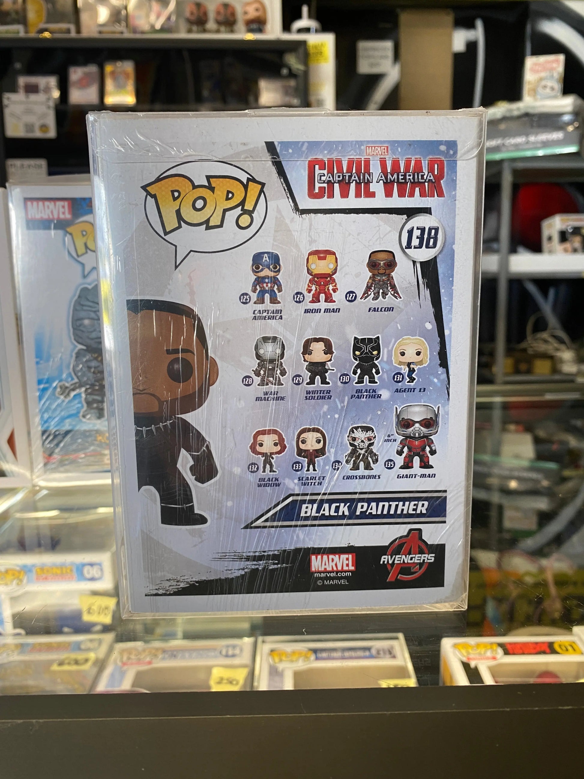 Funko POP! Marvel civil war captain America #138 Black panther (unmasked) FRENLY BRICKS - Open 7 Days