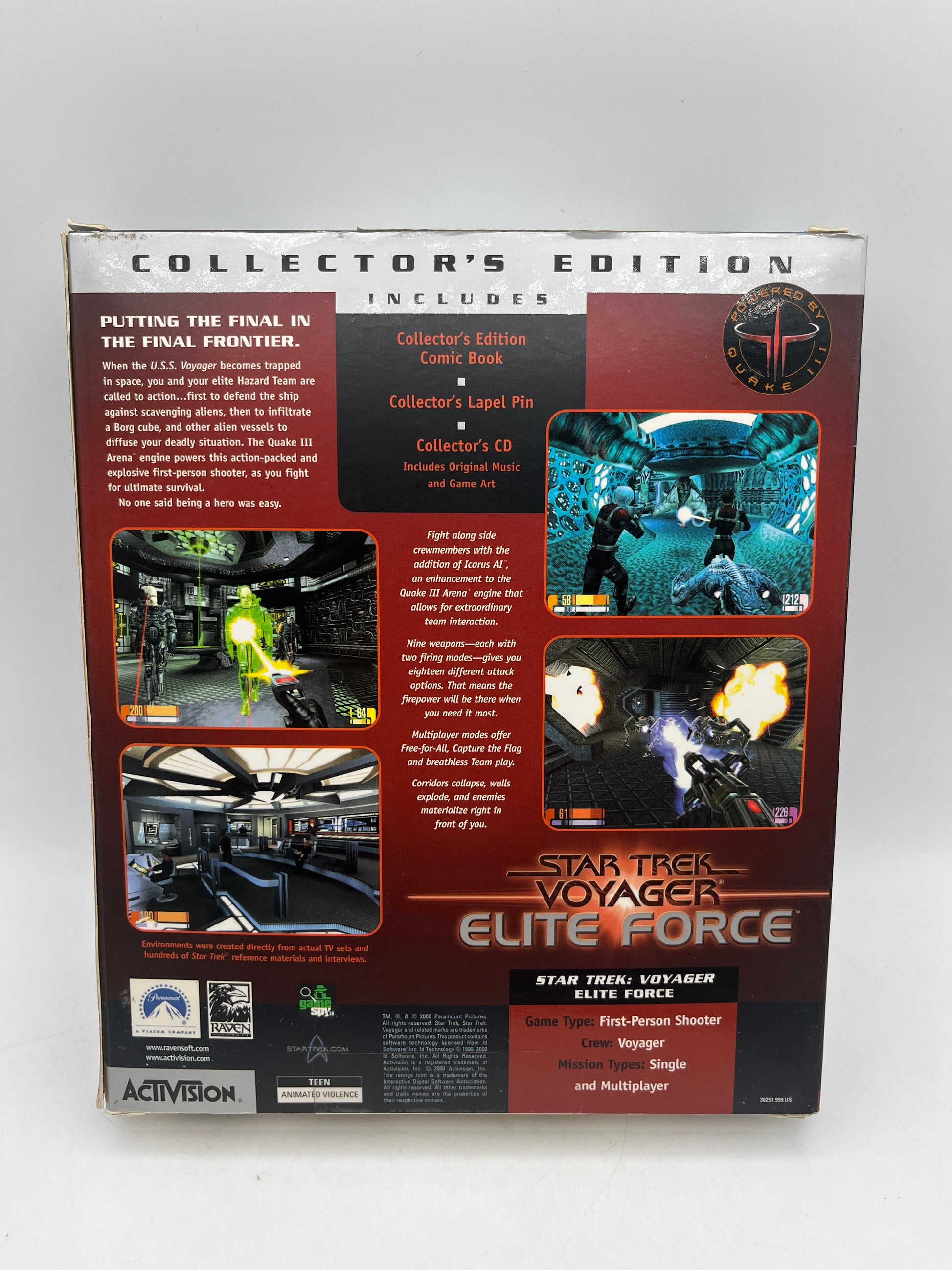 Star Trek Voyager Elite Force Collector's Edition (PC, 2000) - Activision Raven FRENLY BRICKS - Open 7 Days