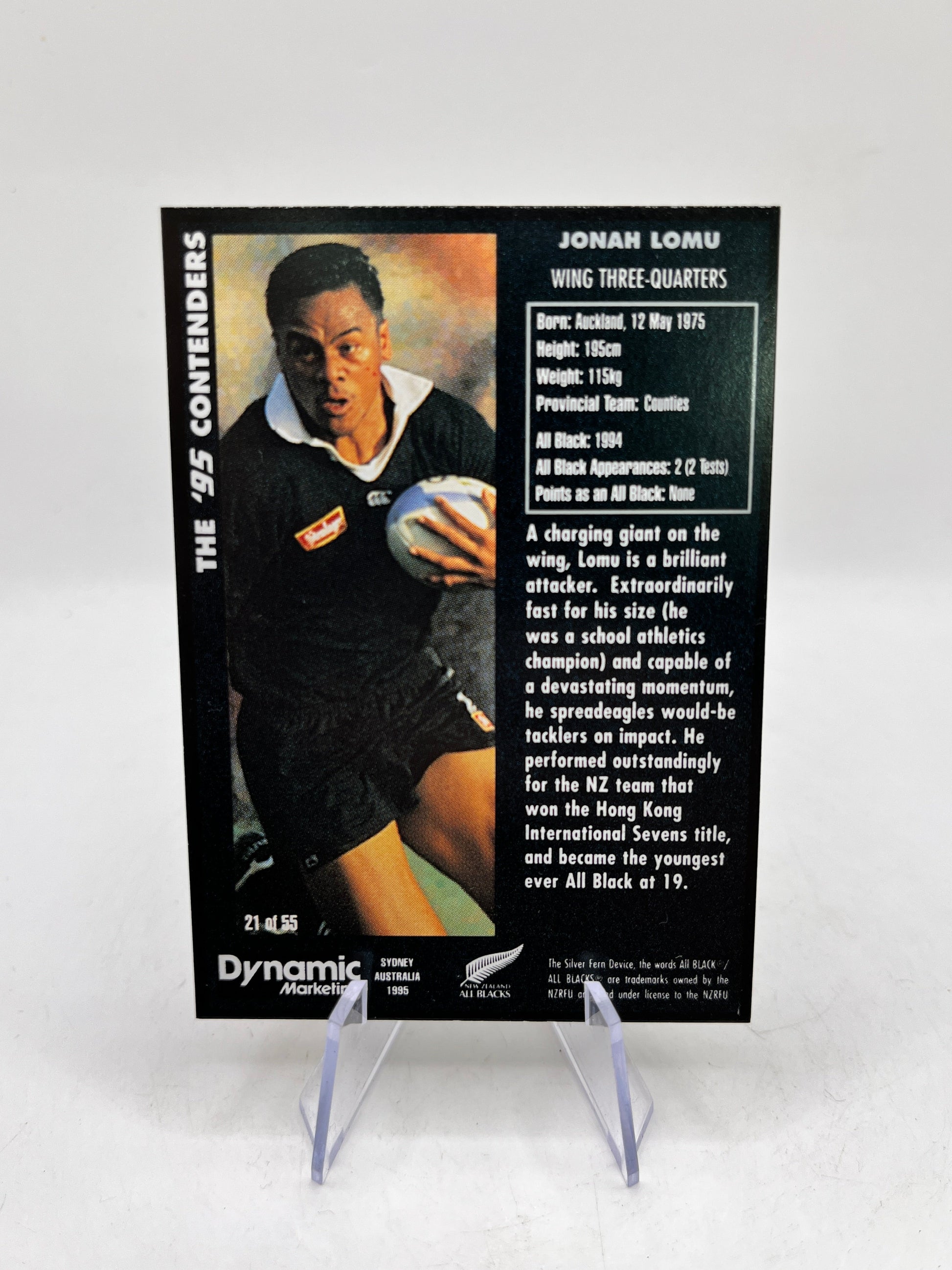 Johan Lomu - 1995 Dynamic Marketing Rugby Union Rookie RC Card NZ All Blacks #21 FRENLY BRICKS - Open 7 Days