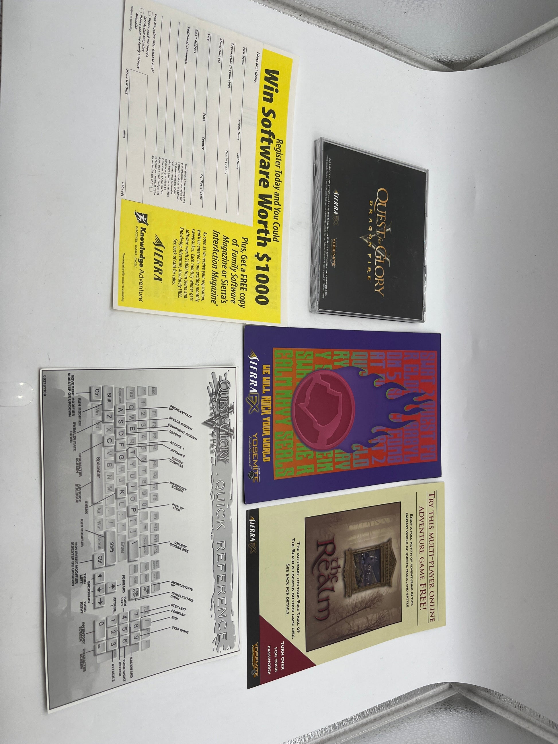 “Quest for Glory V Dragon Fire” from Sierra for both PC/MAC Big Box Game 1998 FRENLY BRICKS - Open 7 Days