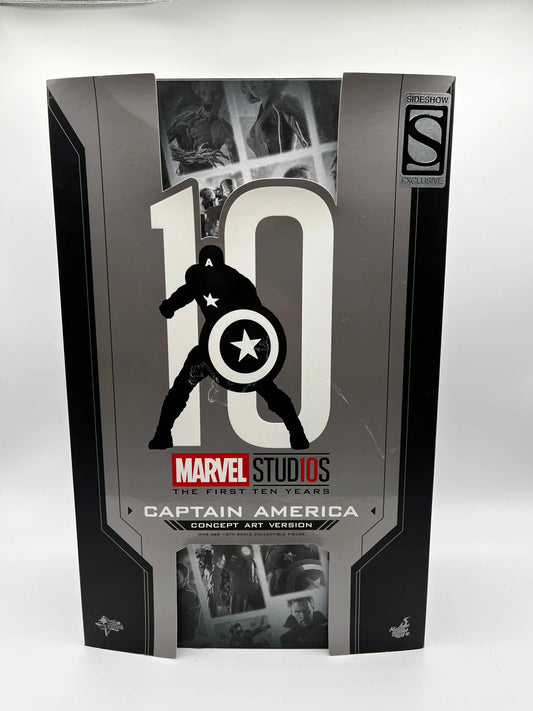 Marvel Studios The First 10 Years Captain America Concept Art Version 1/6 Scale Collectible Figure Hot Toys FRENLY BRICKS - Open 7 Days