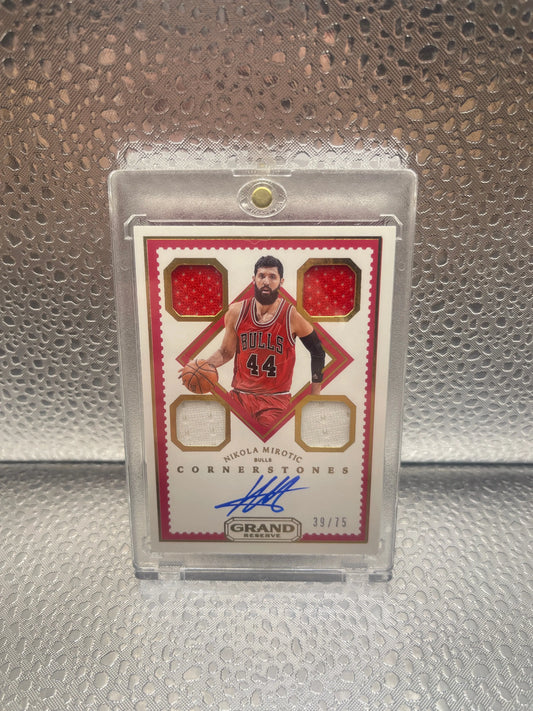 2016-17 Panini Grand Reserve Cornerstones Nikola Mirotic 39/75 Auto Patch FRENLY BRICKS - Open 7 Days