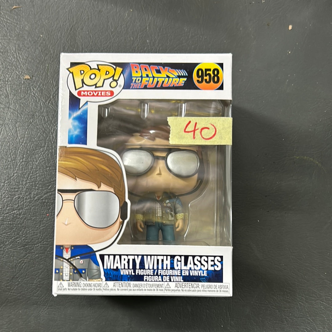 Pop 958 Marty with Glasses Funko Vinyl &  Back to the Future FRENLY BRICKS - Open 7 Days