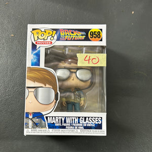 Pop 958 Marty with Glasses Funko Vinyl &  Back to the Future FRENLY BRICKS - Open 7 Days