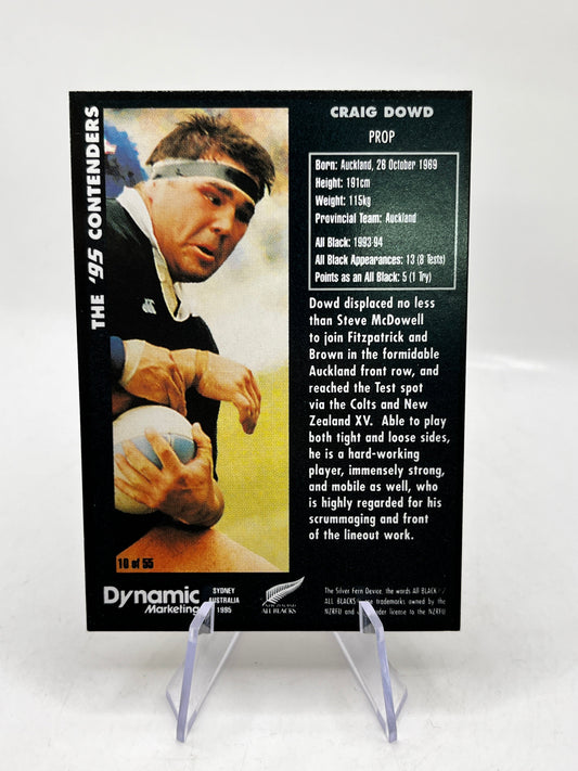 Craig Dowd Auto - 1995 Dynamic Marketing Rugby Union Card NZ All Blacks #10 FRENLY BRICKS - Open 7 Days